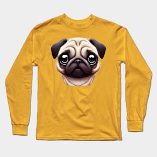 Adorable Pug Artwork Long Sleeve T-Shirt